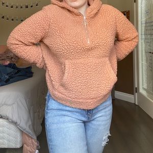 Peach Snuffaluffagus Half Zip Up